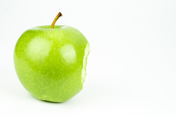 ripe green apple on black background
