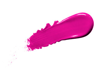 pink paint brush spot stroke on white 