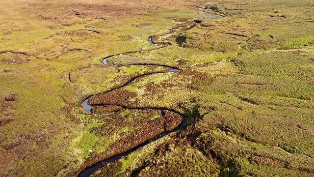 Flying over the River Rha between Staffin and Uig on the Isle of Skye , Scotland