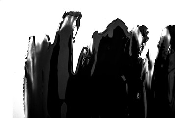 Fototapeta premium black paint brush spot stroke on white 