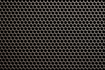Plastic grille background. Grid of audio amplifier. - obrazy, fototapety, plakaty