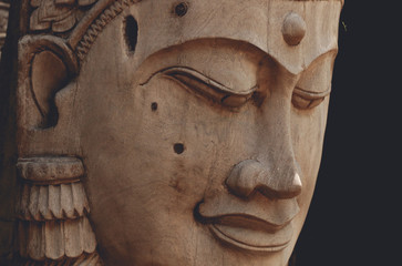 Buddha statue wooden old from B.Tawai, Chiang Mai, Thailand