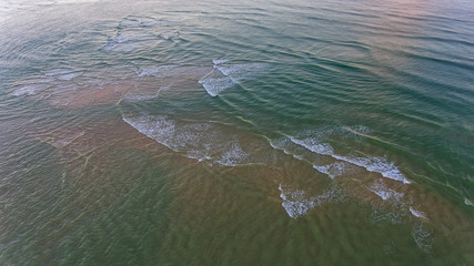 Aerial. Tide in the waters of Ria Formosa Portugal.