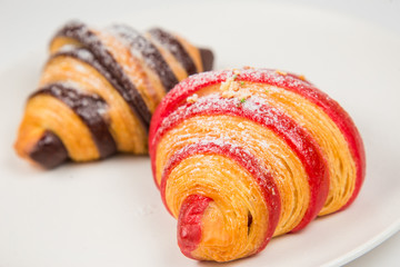 croissants on white background