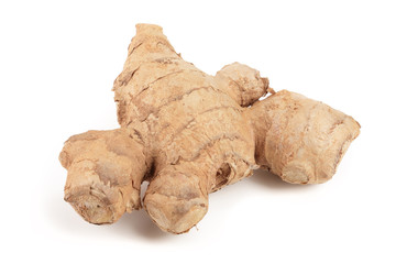 fresh Ginger root isolated on white background