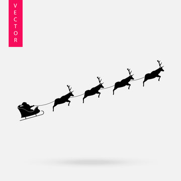 The Santa's sleigh icon logo on a white background