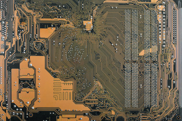 Abstract close-up Tech science background. Mother Board, Circuit Board, Technology concept