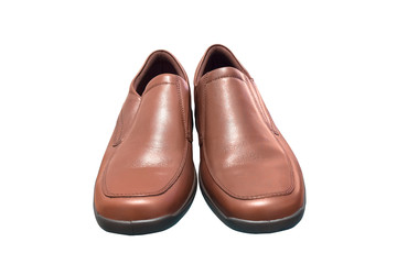 Pair of male brown shoes.