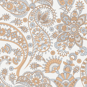 Paisley seamless pattern. Damask style Vintage illustration