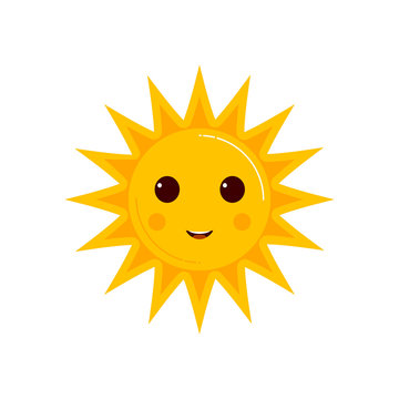 funny smiling cartoon characters of sun