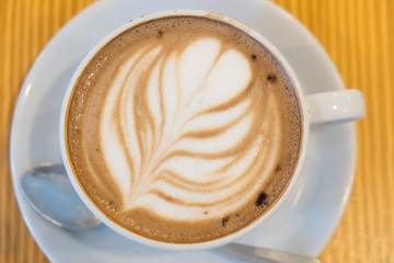 Beautiful large cup of hot drink coffee