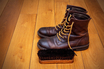 brown leather boots