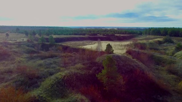 Sand quarry on the edge of the forest