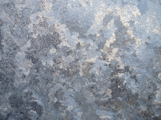 ice pattern on the window glass