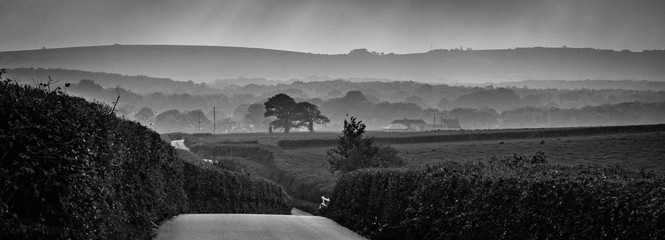 black and white landscape