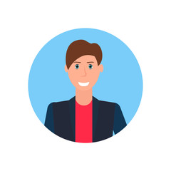 businessman face avatar happy man office worker male cartoon character portrait isolated