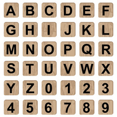 Board game alphabet letters and numbers