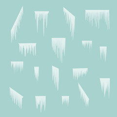icicles set simple winter background