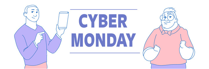 Men couple using smartphone online mobile application