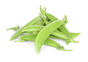 Sugar peas isolated on white background
