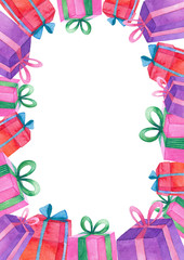 watercolor gift boxes