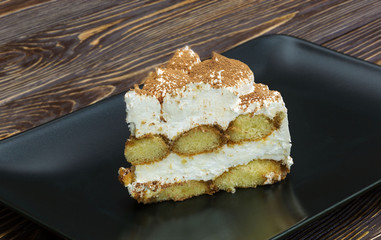 Sweet dessert with berries and herbs on a plate