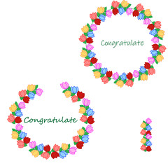 colorful wreath of tulips