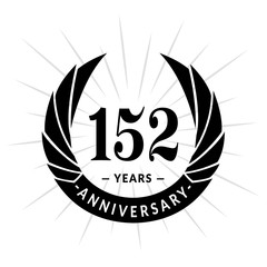 152 years anniversary. Elegant anniversary design. 152 years logo. 

