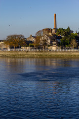 City buildings and Shannon river