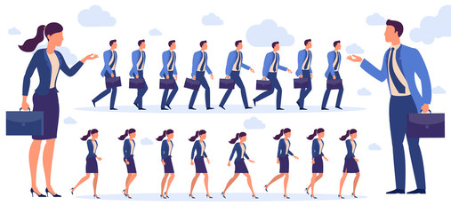 Set of  flat design  characters and poses 