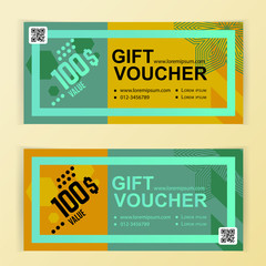 Abstract voucher template. Flyer for business. Yellow backgrounds for department stores, business, fashion