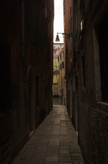 Fototapeta na wymiar A Narrow ally in Venice Italy
