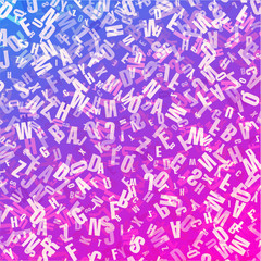 Alphabet on a gradient background .Letter background ,vector
