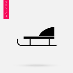 Sled icon, logo on white background
