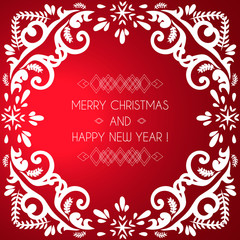 Christmas ornament. Template for greeting card or New Year's shares.