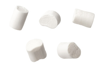 set of marshmallows isolated on white