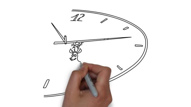 Animation of running of the time
