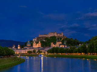 Fototapeta na wymiar Historic town centre of Salzburg, Austria