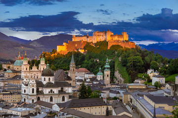 Obraz premium Historic town centre of Salzburg, Austria