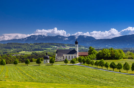 Pilgrimage church in Wilparting, Bavaria, Germany