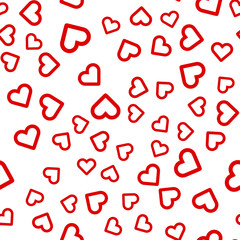 Hearts for Valentine's Day. Romantic feeling and love. Seamless vector EPS 10. Abstract geometric pattern. Multicolor Figures. Texture for print and Banner. Flat style