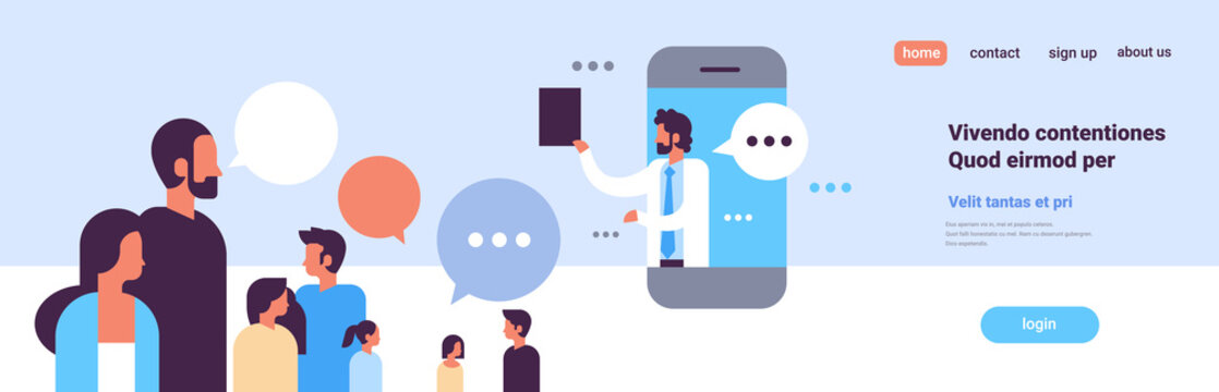 Doctor Chat Bubble Mobile Application Medical Online Consultation Profile Icon Healthcare Concept Portrait Banner Copy Space Flat