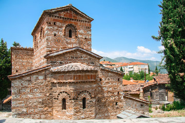 Fototapeta na wymiar Ancient orthodox bysantine church St. Stephanos in Kastoria city, West Macedonia, Greece