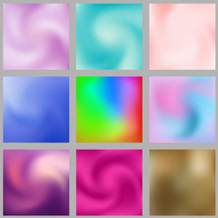 Fototapeta premium Set of abstract colorful blurred gradient mesh vector background. Element for your website, presentation, app and other. All elements are easily editable. Modern, trend colors
