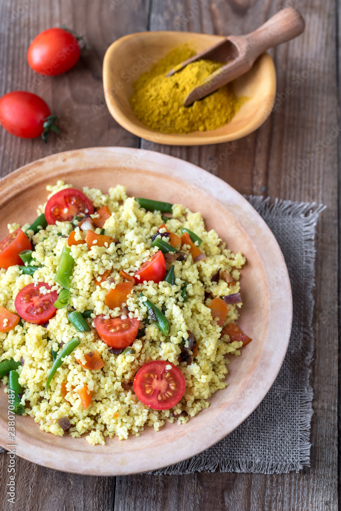 Canvas Prints millet stir-fry with vegetables