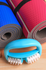 Fitness foam roller, ideal for self-massage against cellulite