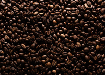Coffee beans on the table background blurred abstract blurred