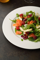 Fresh salad with salmon