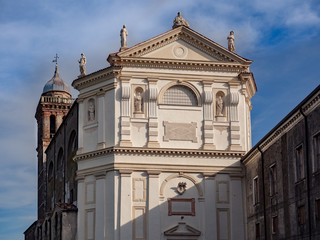 Fototapeta premium Facade of the abbey of Santa Maria delle Carceri founded around the year 1000.