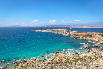 Fototapeta na wymiar Amazing beach landscape in Malta